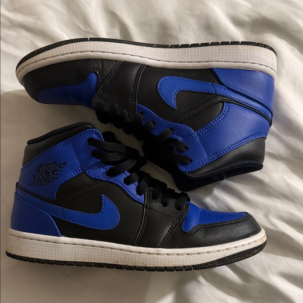 Nike Kids Black and Blue High-Top Sneakers